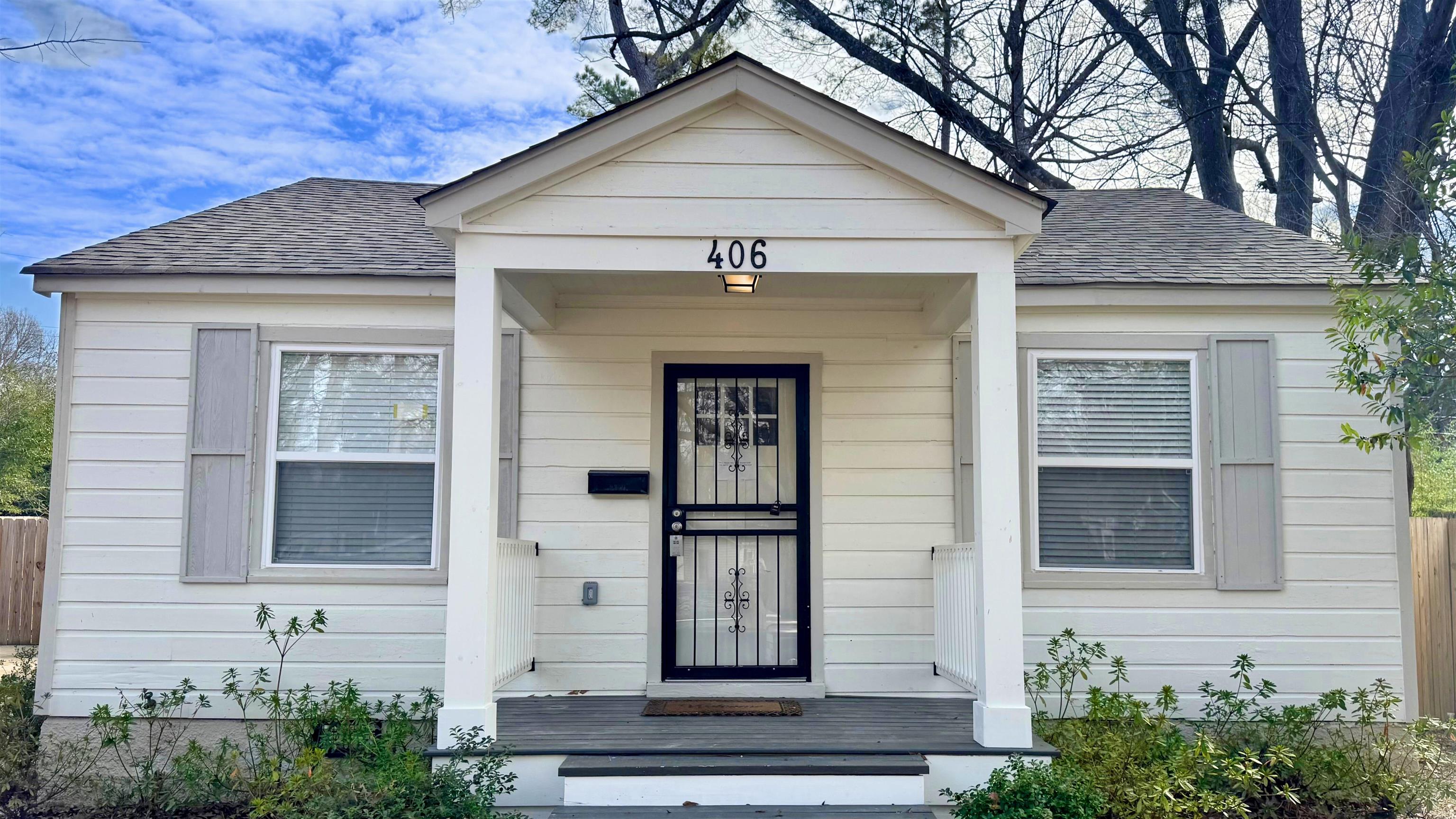 a front view of a house
