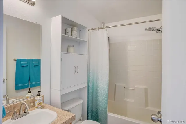 a bathroom with a shower a sink and a mirror