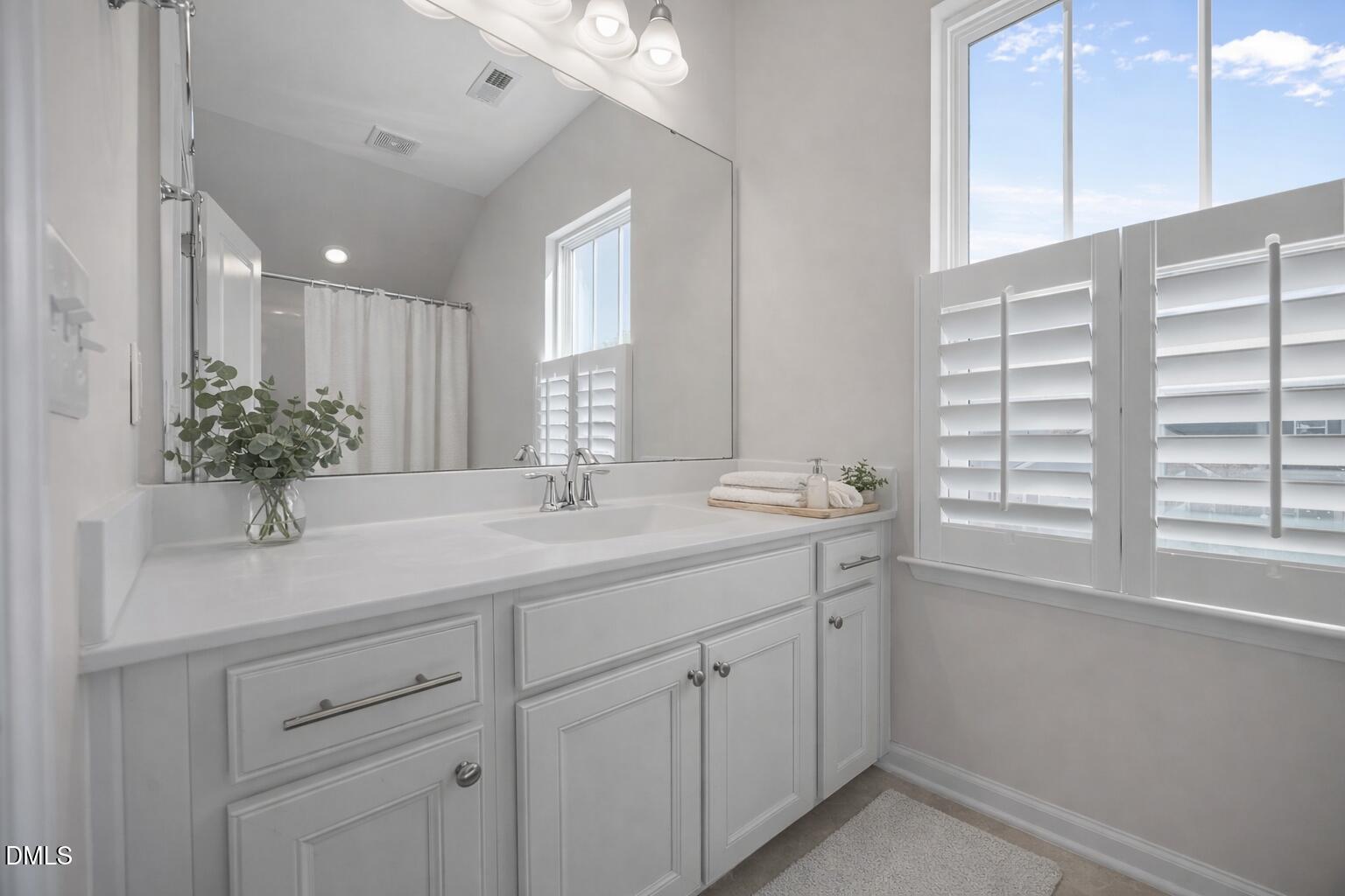 217 Masden Road Holly Springs, NC 27540 - Photo 26 of 32 a bathroom with a sink double vanity and a mirror
