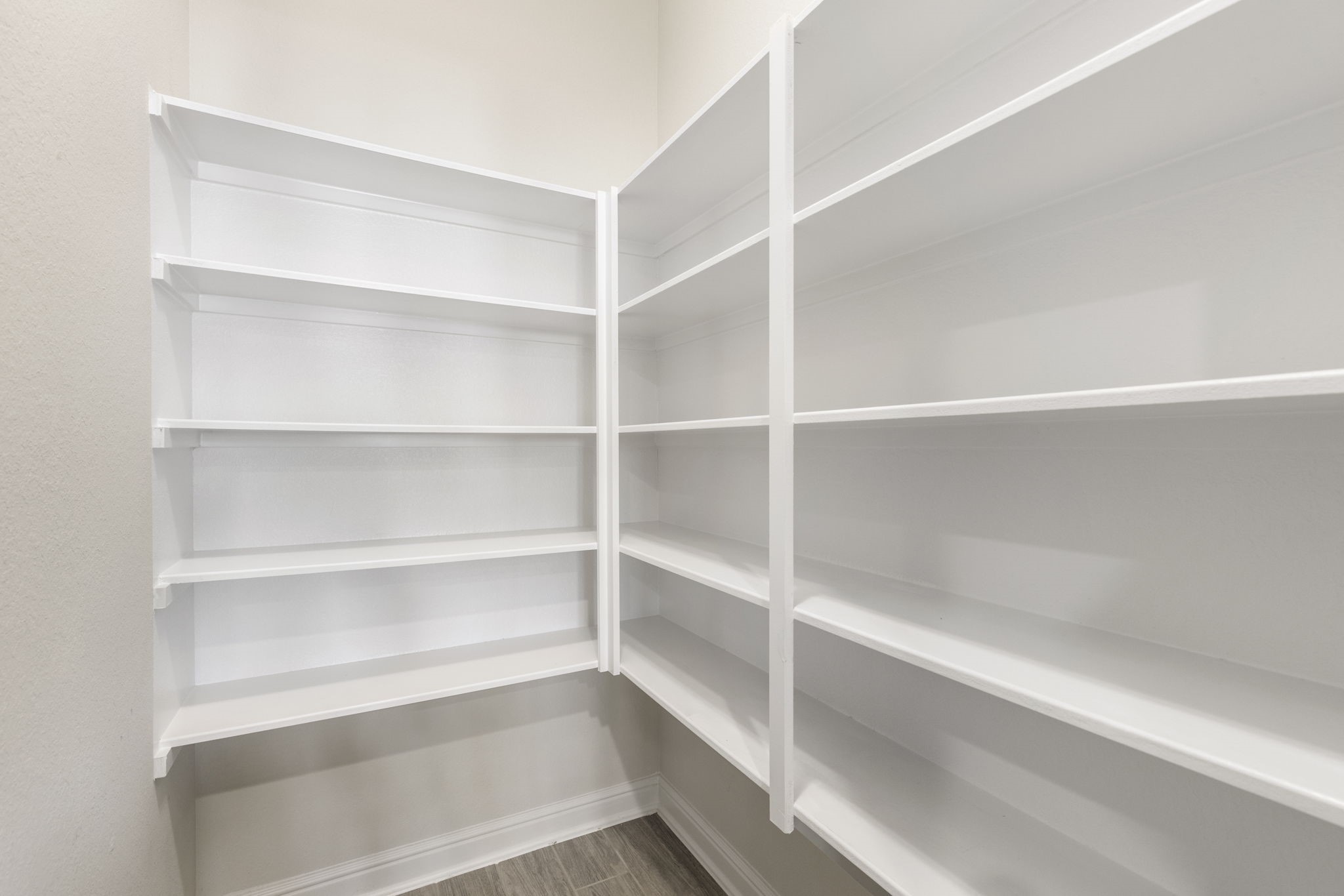 2819 Bradbury Hills Road Spring, TX 77373 - Photo 25 of 50 Discover the perfect blend of style and functionality in this spacious walk-in pantry, offering sleek shelving and ample storage to keep your kitchen essentials organized and within reach.