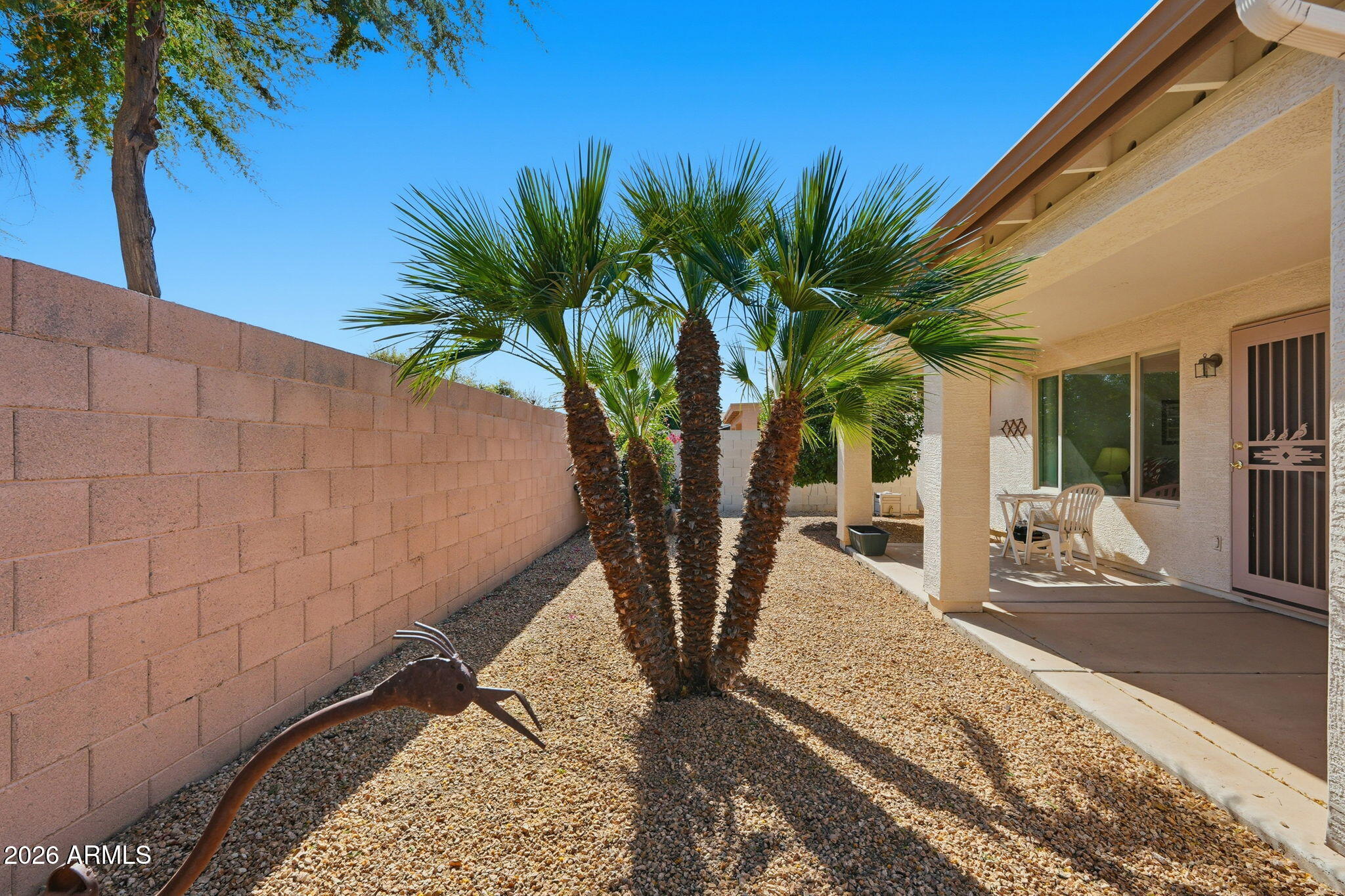 6317 South Pinaleno Place Chandler, AZ 85249 - Photo 25 of 45 a view of a backyard with large trees and a small yard
