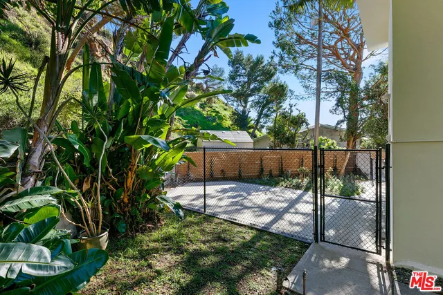 a view of back yard of the house