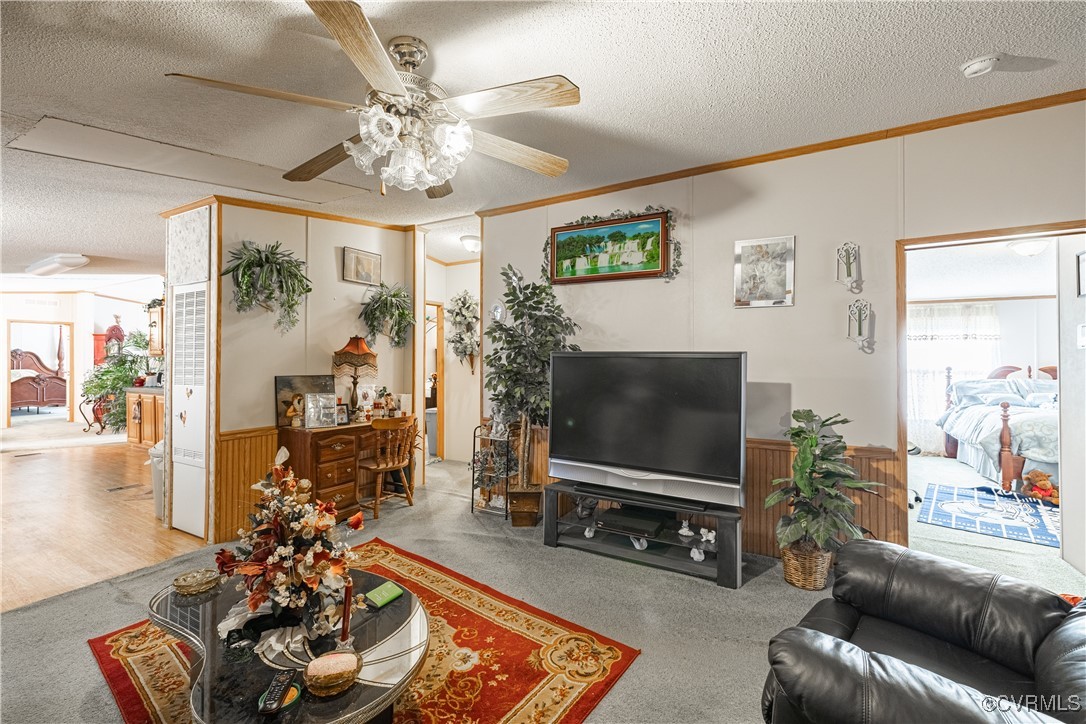 1107 Free State Road Meherrin, VA 23954 - Photo 23 of 45 Living room featuring a textured ceiling, ceiling