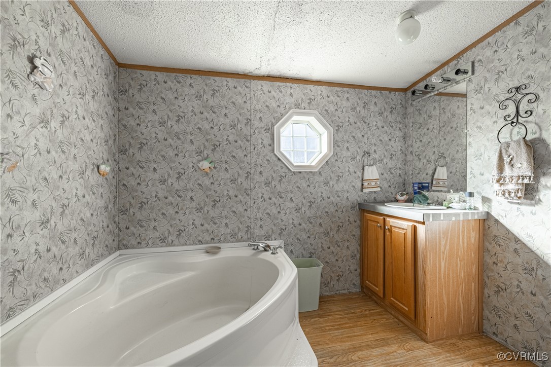1107 Free State Road Meherrin, VA 23954 - Photo 45 of 45 Bathroom with vanity, a bathing tub, crown molding