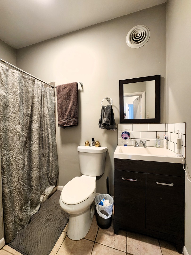 973 West 19th Street, Unit 3 Chicago, IL 60608 - Photo 8 of 10 a bathroom with a sink a toilet and a mirror