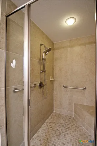 a bathroom with a shower