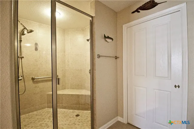 a bathroom with a shower