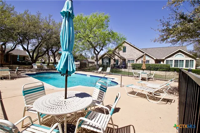 a outdoor space with lots of palm trees