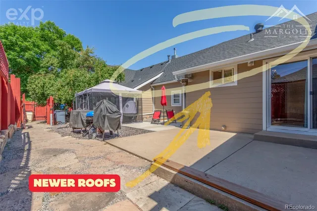 a view of a house with a patio