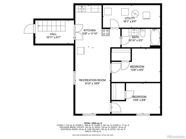 a picture of a rug with a white wall and a painting