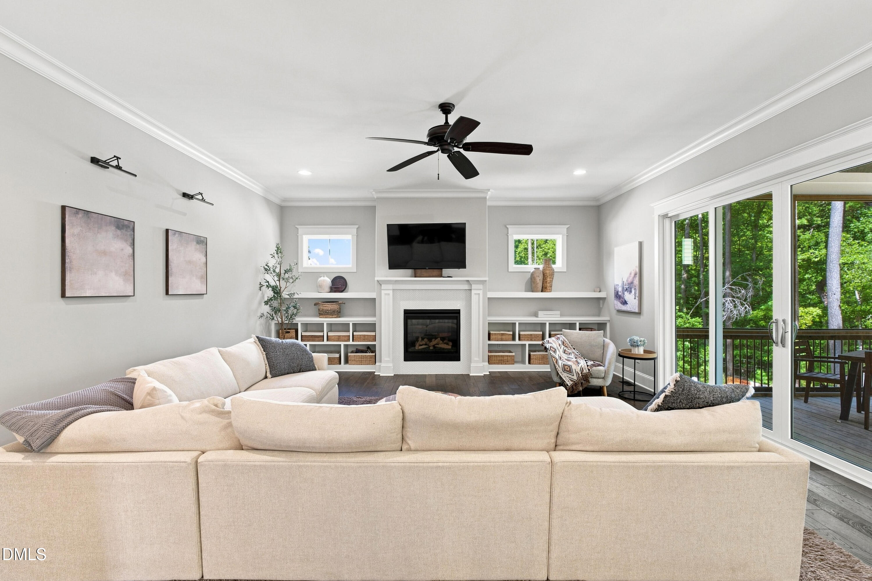 8021 Ghost Pony Trail Raleigh, NC 27613 - Photo 12 of 55 Family room with access to screened porch