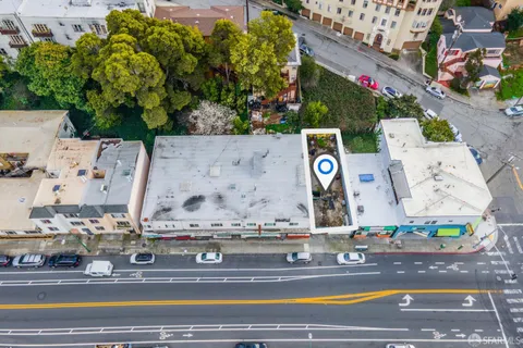 a car parked in front of a building