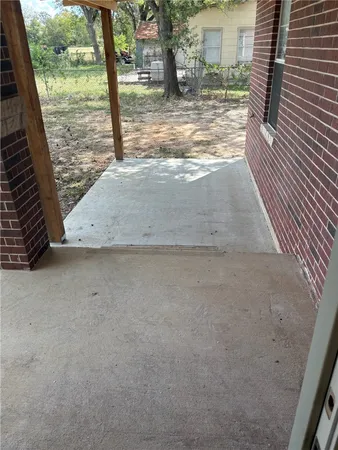 a view of a yard from a window