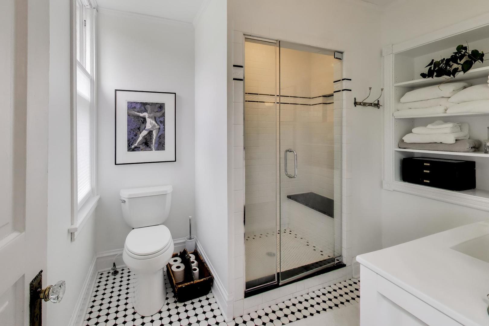 1235 Maple Avenue Evanston, IL 60202 - Photo 31 of 57 a bathroom with a sink toilet and shower