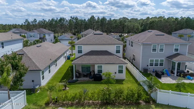 an aerial view of a house