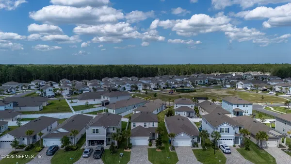 a view of a lake with a city