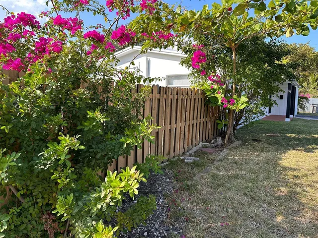 a flower plants with wooden fence