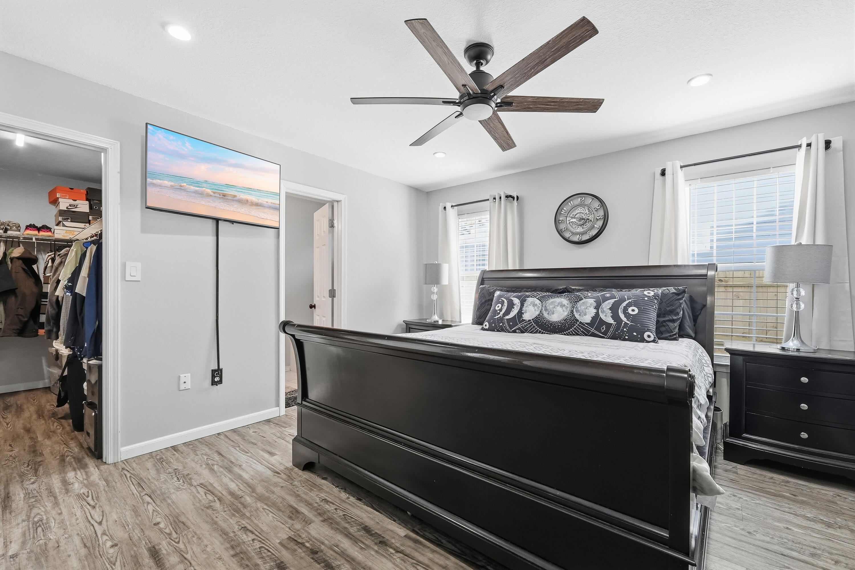 428 Sandy Ridge Circle Mary Esther, FL 32569 - Photo 15 of 44 a bedroom with a bed and a ceiling fan