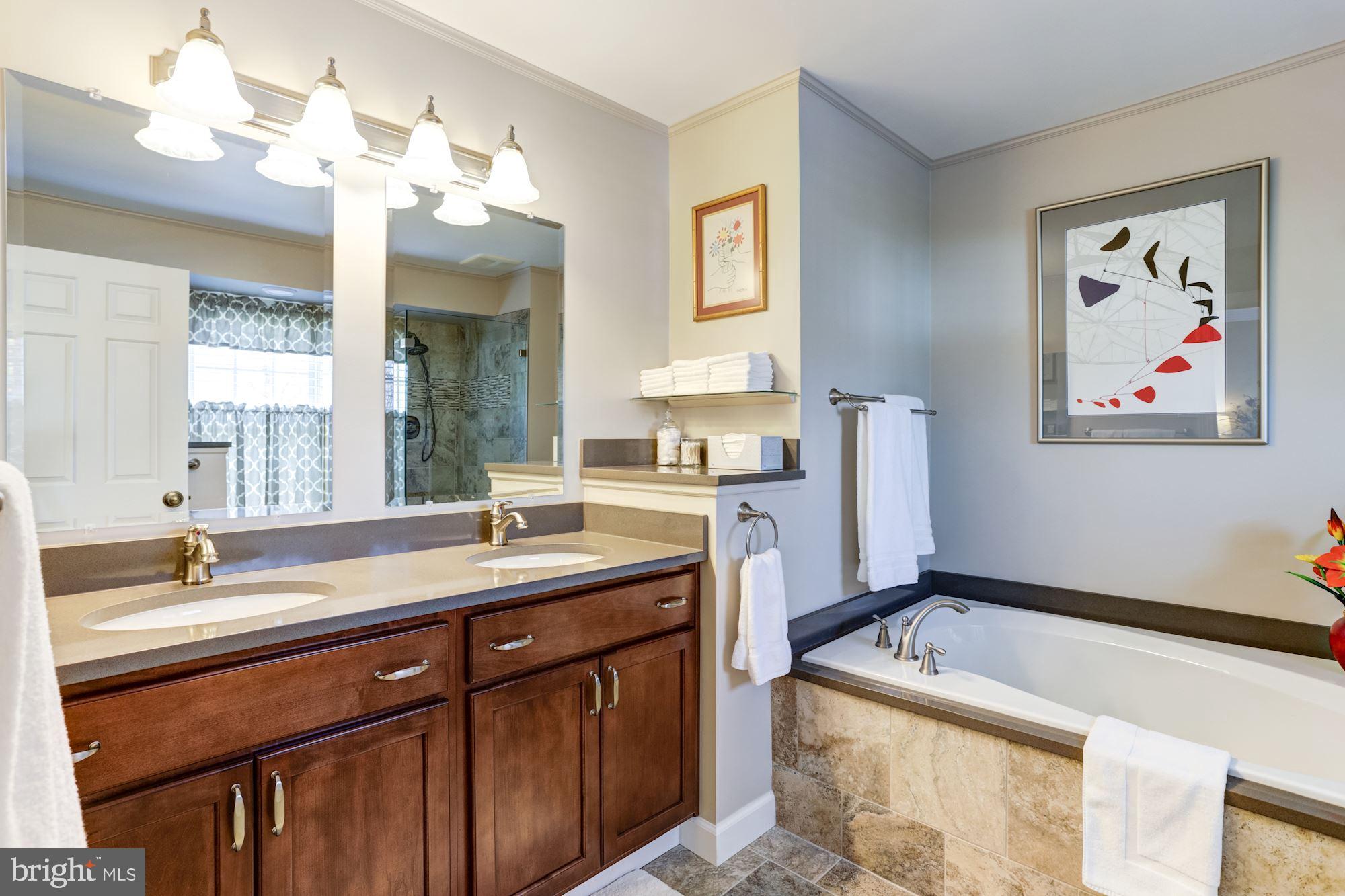 4926 Harrogate Road Ellicott City, MD 21043 - Photo 39 of 52 Quartz Vanity Top w/ 2 Sinks, Large Soaking Tub