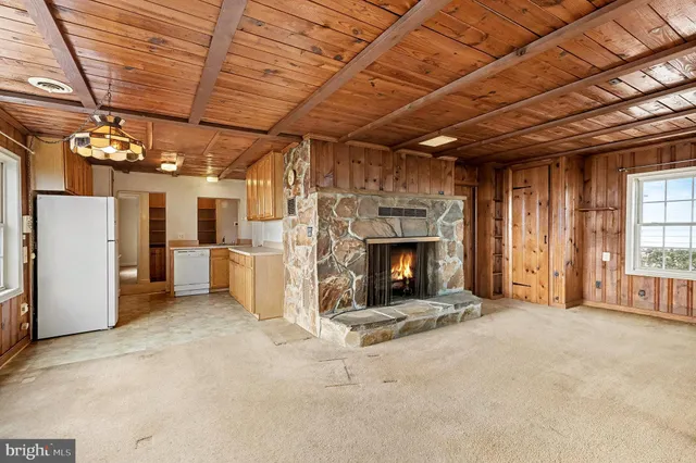 a view of a livingroom with a fireplace