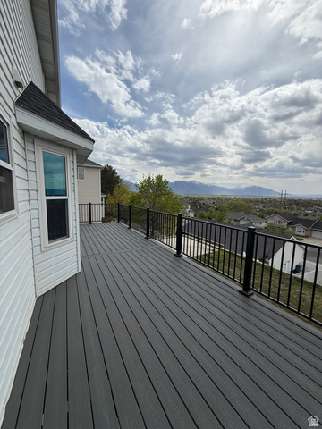 965 North 800 East Springville, UT 84663 - Photo 11 of 46 Wooden terrace featuring a residential view and a mountain view