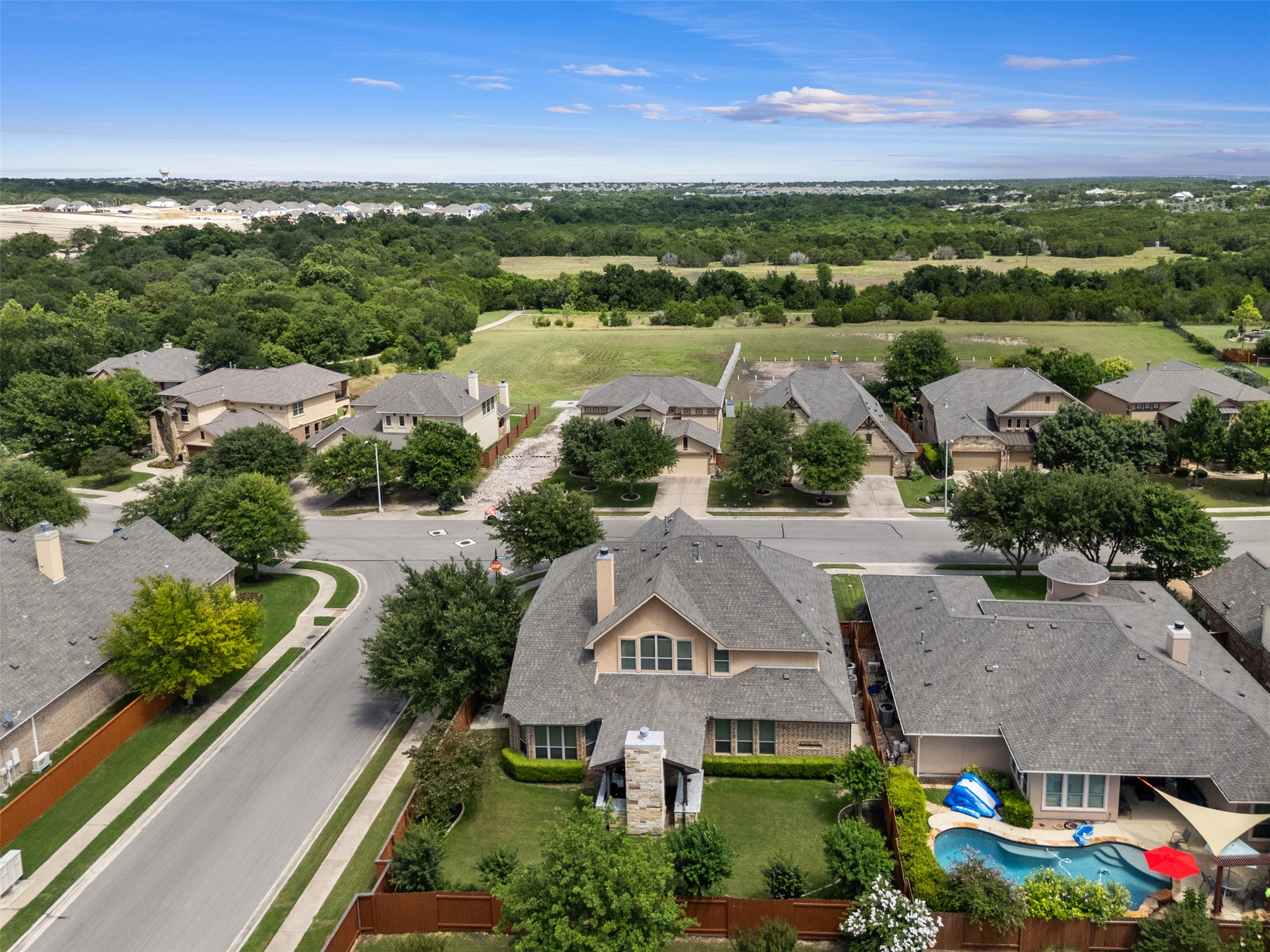 3021 Wedgescale Pass Leander, TX 78641 - Photo 40 of 40 an aerial view of residential houses with outdoor space and street view