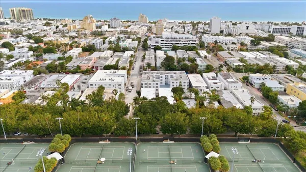 an aerial view of a city