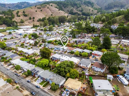 an aerial view of a city