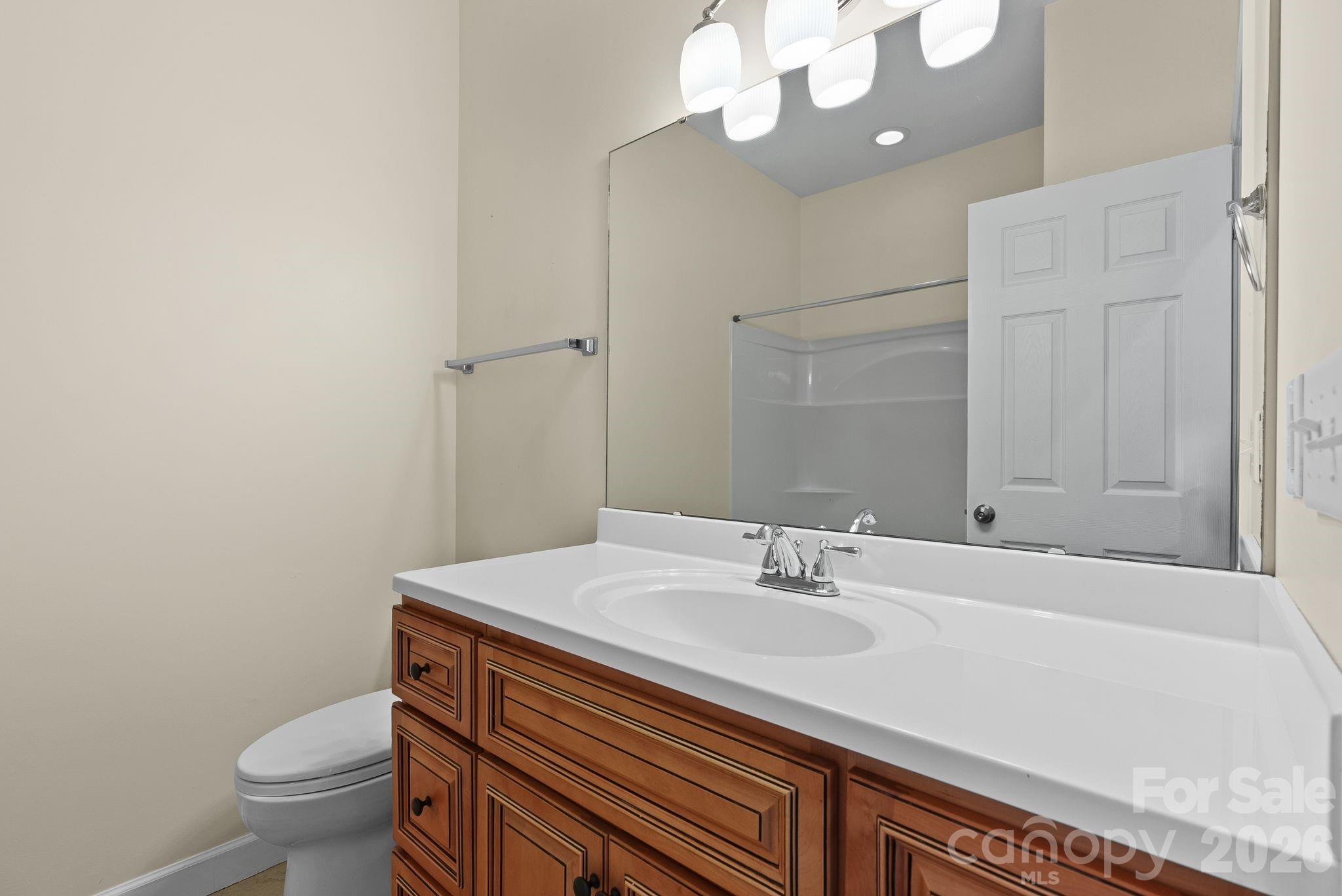 209 Breton Ridge Road Leicester, NC 28748 - Photo 11 of 34 a bathroom with a sink a toilet and a mirror