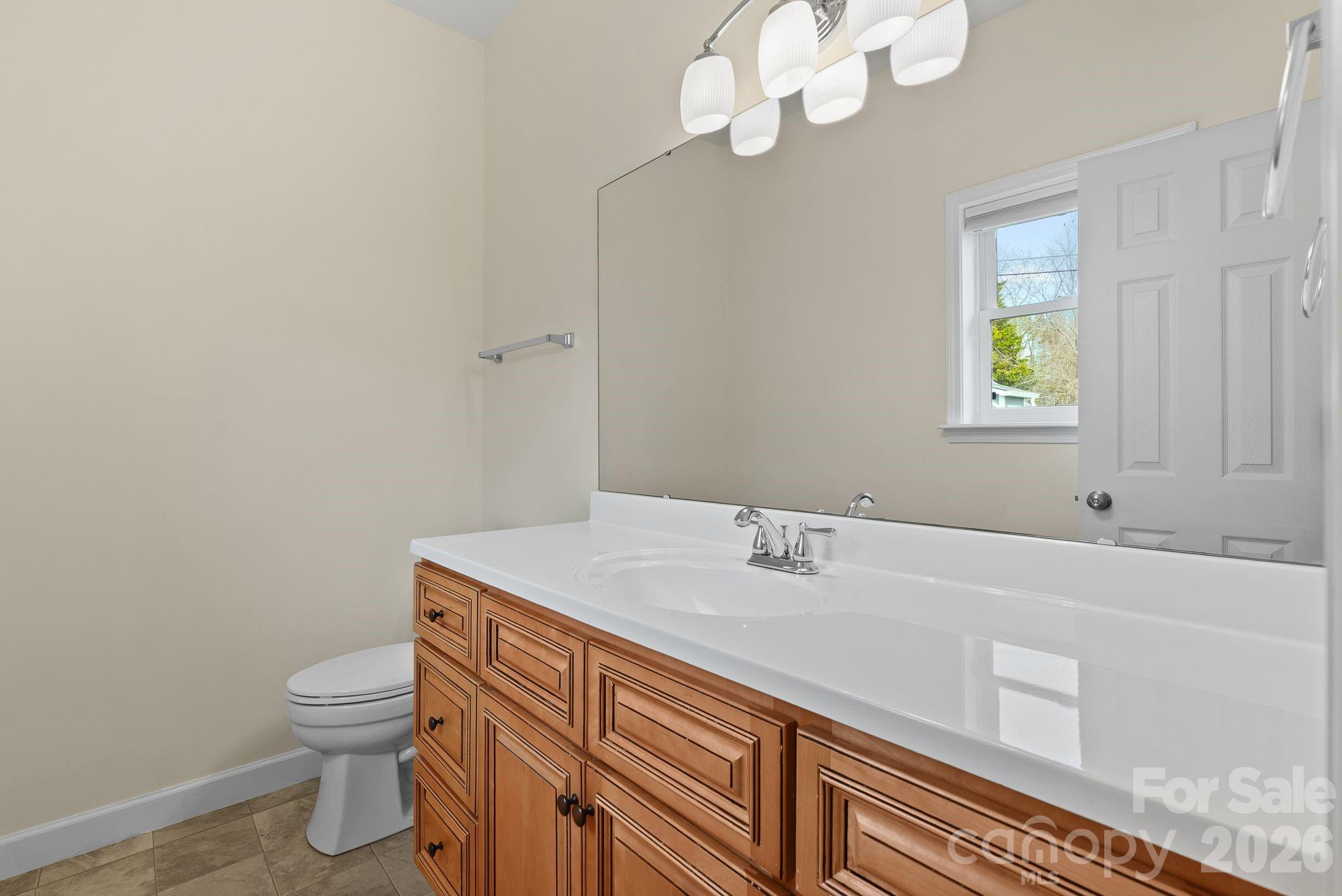 209 Breton Ridge Road Leicester, NC 28748 - Photo 14 of 34 a bathroom with a sink a toilet and a mirror