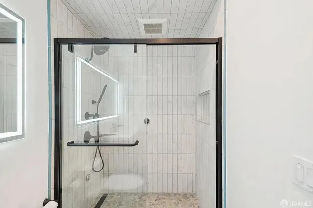 a bathroom with a shower