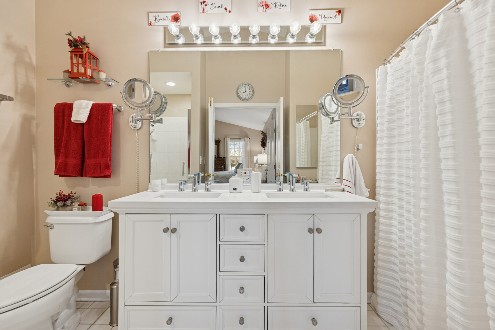 1301 Filly Lane Bartlett, IL 60103 - Photo 12 of 17 a bathroom with a granite countertop sink a toilet and a mirror