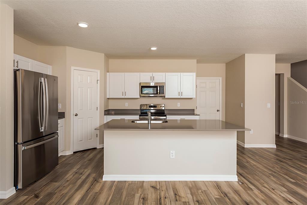 15232 Maude Lndg Loop Wimauma, FL 33598 - Photo 7 of 22 a kitchen with stainless steel appliances a refrigerator sink and cabinets