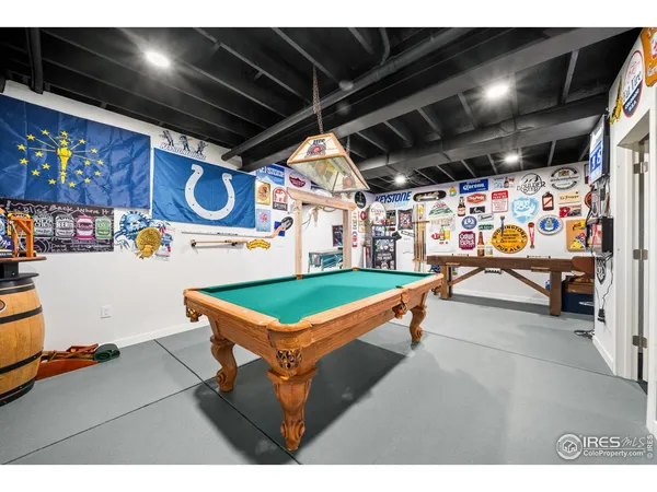 a house view with a lake