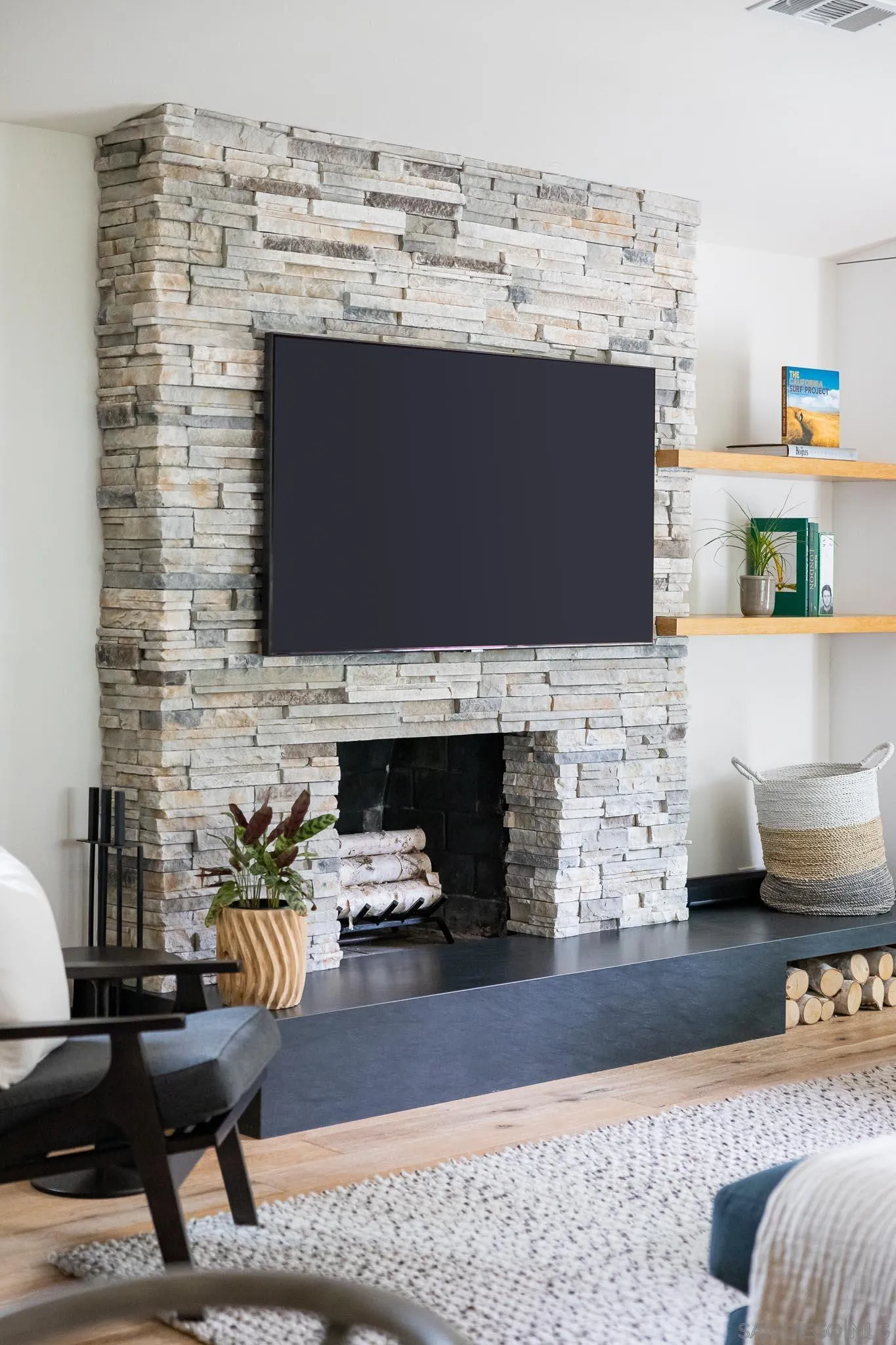 775 Normandy Road Encinitas, CA 92024 - Photo 44 of 44 a living room with a fireplace and a flat screen tv