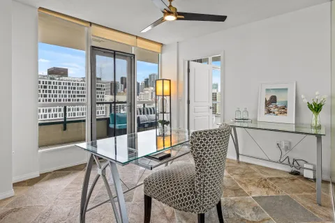a living room with furniture