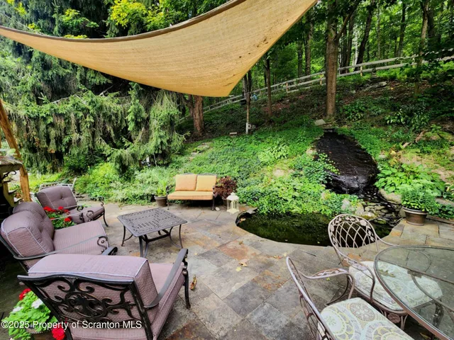 a outdoor space with chairs