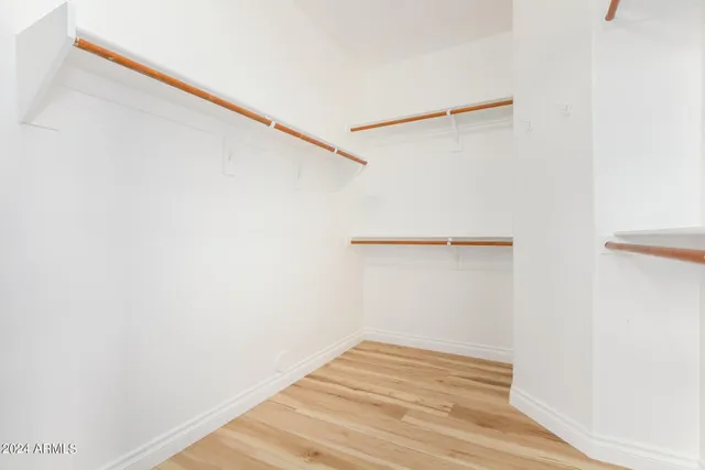 a view of small space with racks on the wall