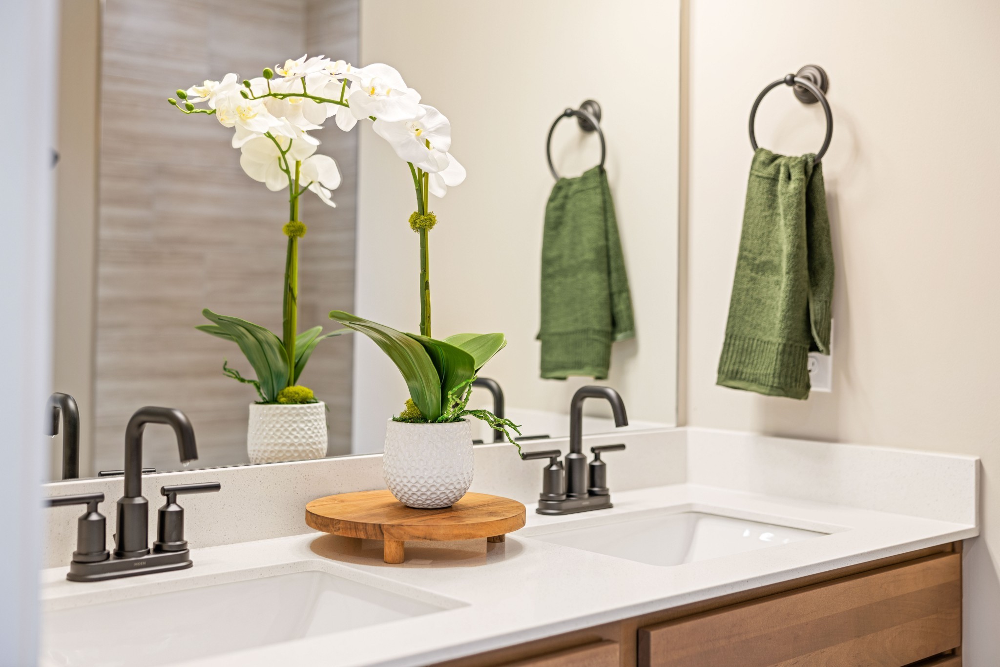 4166 Dream Beetle Loop Rockvale, TN 37153 - Photo 29 of 45 a bathroom with a double vanity sink and a mirror