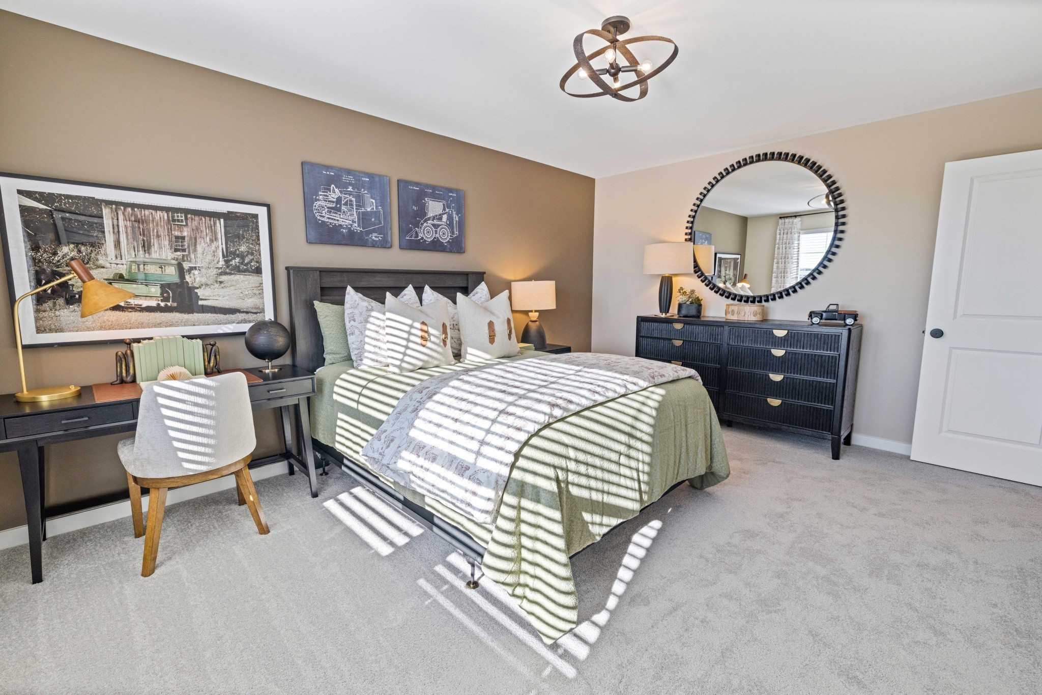 4166 Dream Beetle Loop Rockvale, TN 37153 - Photo 33 of 45 a bedroom with a bed a mirror and a table