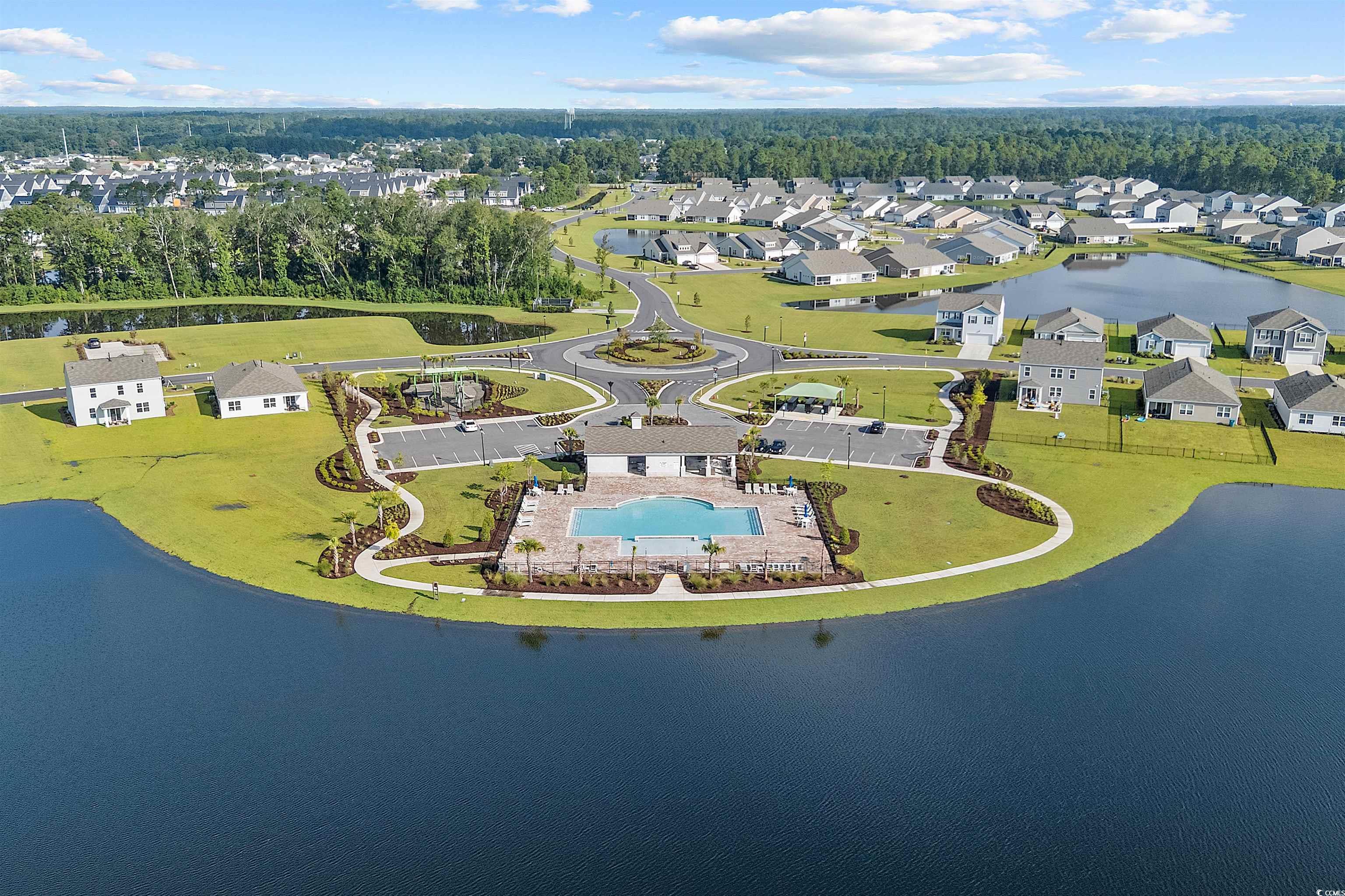 3119 Fair Rdg Way Conway, SC 29526 - Photo 32 of 38 Aerial view of residential area featuring a large body of water and a pool