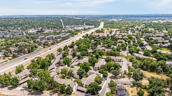 an aerial view of a city with lots of residential buildings