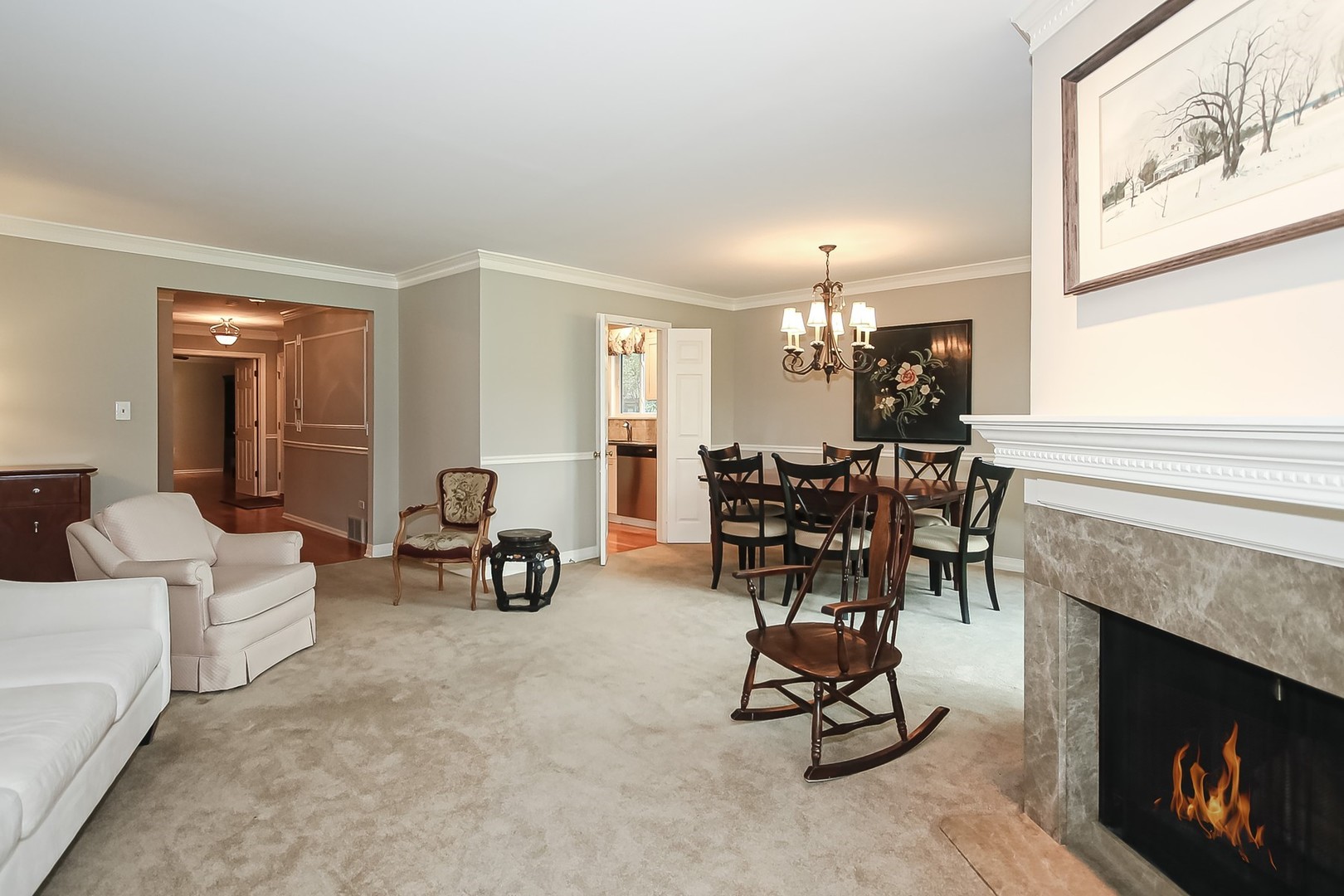 161 Timber Ridge Lane Lake Barrington, IL 60010 - Photo 8 of 41 a view of a livingroom with furniture and a fireplace
