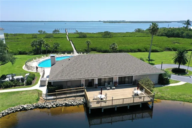 a view of a lake with outdoor space