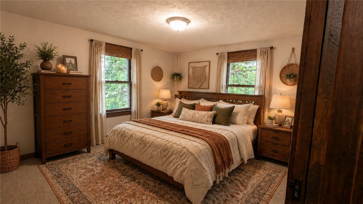 22 Cherry Road Gates, NY 14624 - Photo 20 of 31 Bedroom 2 staged with AI, good sized with closet