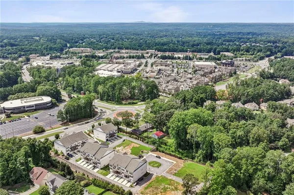 an aerial view of multiple house