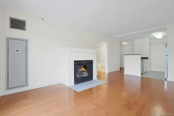 a view of a livingroom with a fireplace