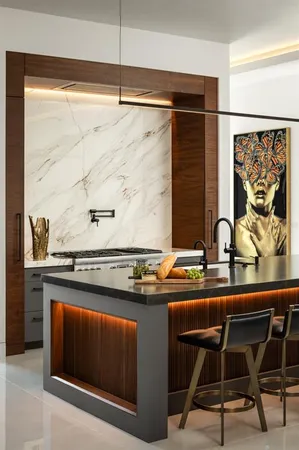 a kitchen with a stove and a sink