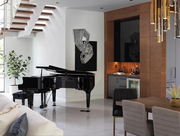 a living room with furniture