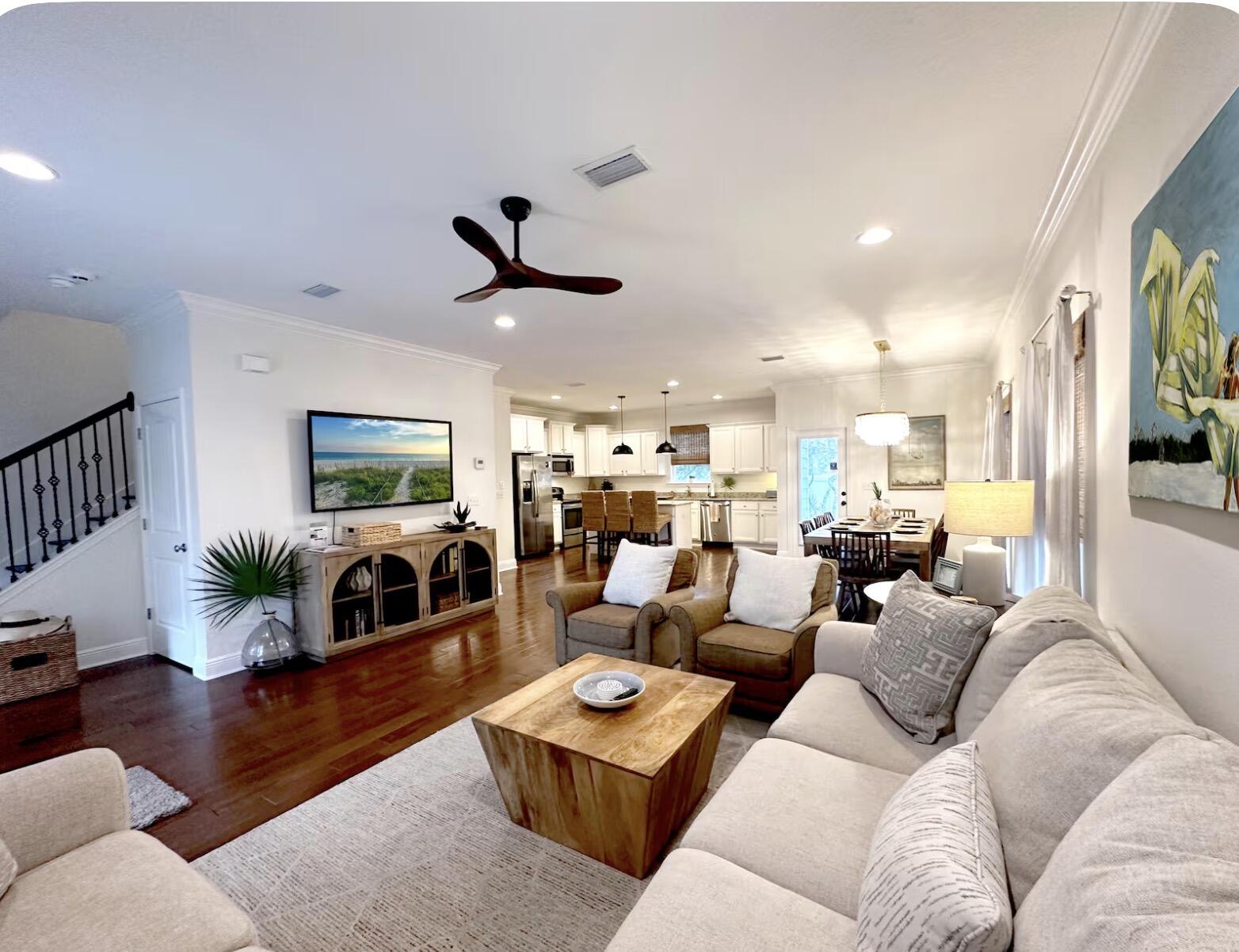 35 Grayling Way Inlet Beach, FL 32461 - Photo 4 of 4 a living room with furniture kitchen view and a large window